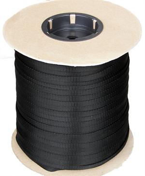 FLAT NYLON WEBBING 3/8 INCH-WIDE BLACK By-The-Spool
