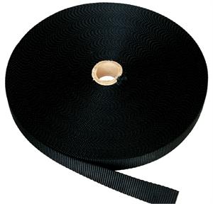 FLAT NYLON WEBBING 2 INCH-WIDE BLACK By-The-Roll
