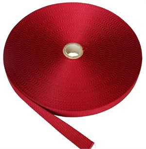 FLAT NYLON WEBBING 3/4 INCH-WIDE RED - DARK
