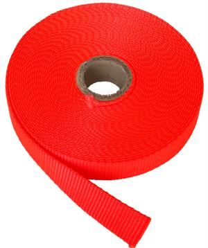 FLAT NYLON WEBBING 3/4 INCH-WIDE NEON ORANGE By-The-Roll