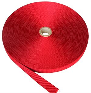 FLAT NYLON WEBBING 3/4 INCH-WIDE RED By-The-Roll