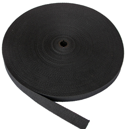 REGULAR-WEIGHT COTTON WEBBING 2 INCH-WIDE BLACK By-The-Yard