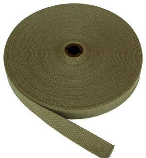 REGULAR-WEIGHT COTTON WEBBING 1 INCH-WIDE DARK OLIVE By-The-Yard