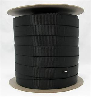 TUBULAR NYLON WEBBING 1 INCH-WIDE BLACK By-The-Yard