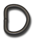 METAL D-RINGS 8-GAUGE WELDED 1 INCH-WIDE BLACK