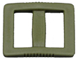 SINGLE-BAR SLIDES EXTRA WIDE-MOUTH POLY-ACETAL PLASTIC 1 INCH-WIDE OLIVE By-The-Bag